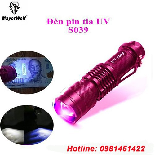 ĐÈN PIN SOI UV SOI TIỀN GIẢ S039