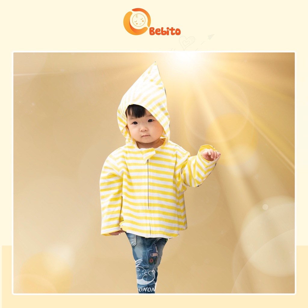 Áo Chống Nắng Cho Bé Từ 5-20Kg Noonon Có Mũ 100% Cotton Hè Thoáng Mát - Áo Khoác Sơ Sinh
