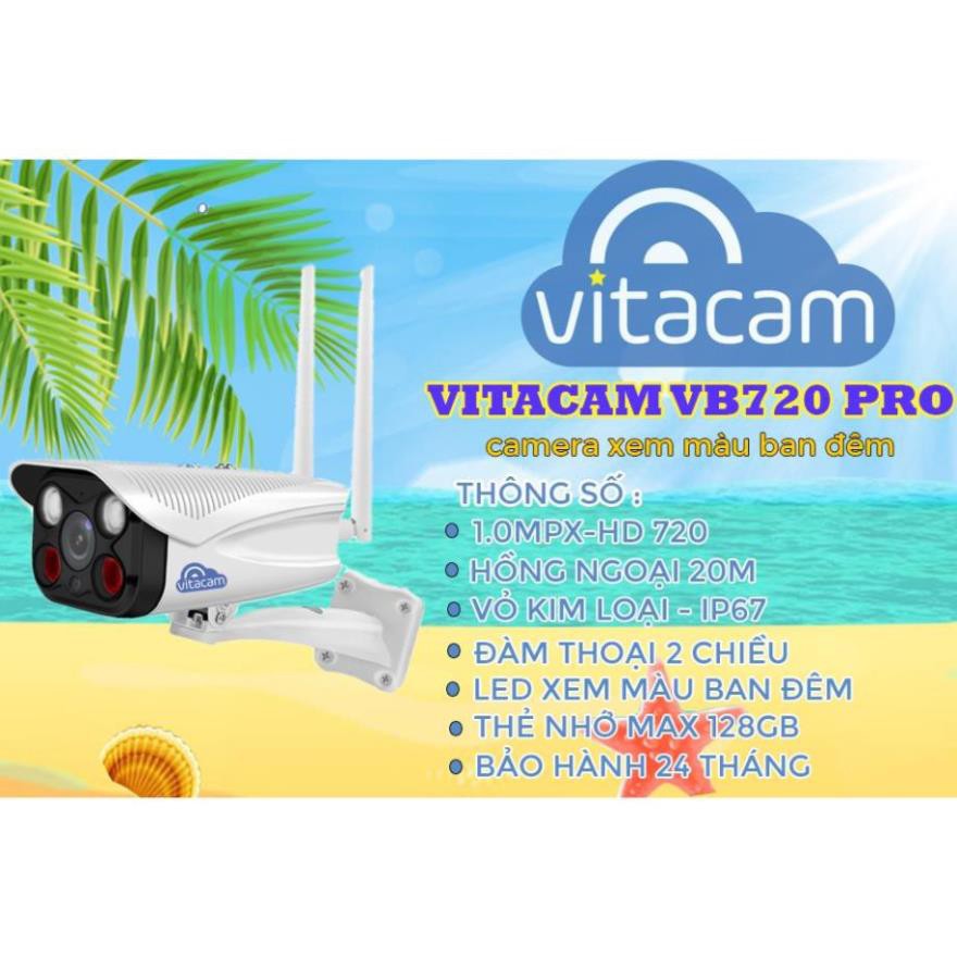 [Bản Mới Nhất] Camera Vitacam VB720 Pro ngoài trời đàm thoại 2 chiều vb720 pro có màu ban đêm