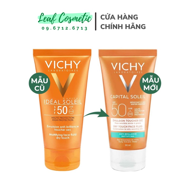 [Mẫu mới] Kem chống nắng Vichy Ideal Soleil Mattifying Dry Touch Face Fluid SPF 50