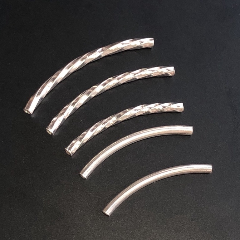 Charm ống bạc nối - Charm Bạc 925