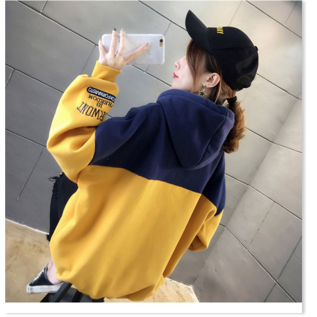 ÁO HOODIE PHỐI HAI MÀU CỰC XINH LUNG LINH