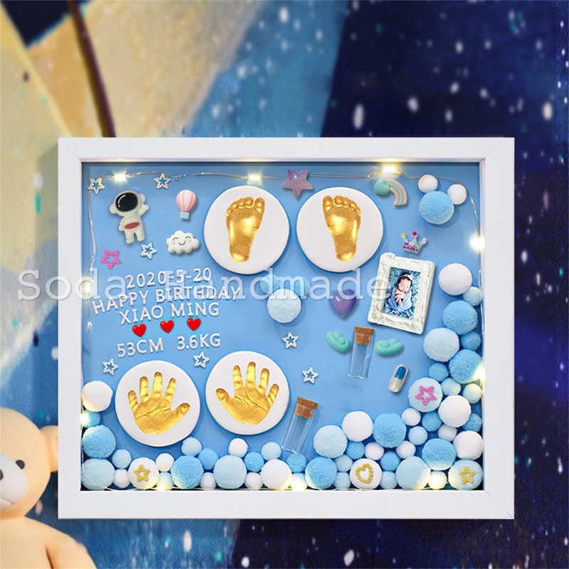 [ Mẫu mới- Hot nhất] 🍼🍬 Bộ khung ảnh in dấu tay chân cho bé 🍼🍬 | BigBuy360 - bigbuy360.vn