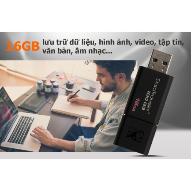 Usb 3.0 16GB kingston DT100G3 tích hợp w10 | BigBuy360 - bigbuy360.vn