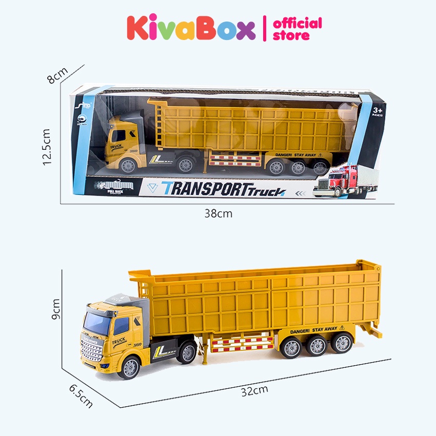 Xe container đồ chơi trẻ em KIVABOX, kích thước lớn, siêu bền bỉ và an toàn cho trẻ