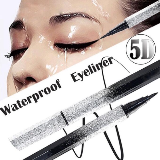 Bút Kẻ Mắt Kim Tuyến Vỏ Bạc Sang Chảnh Chất Lượng Tốt Kẻ Mắt Màu Đen YinBUT 81