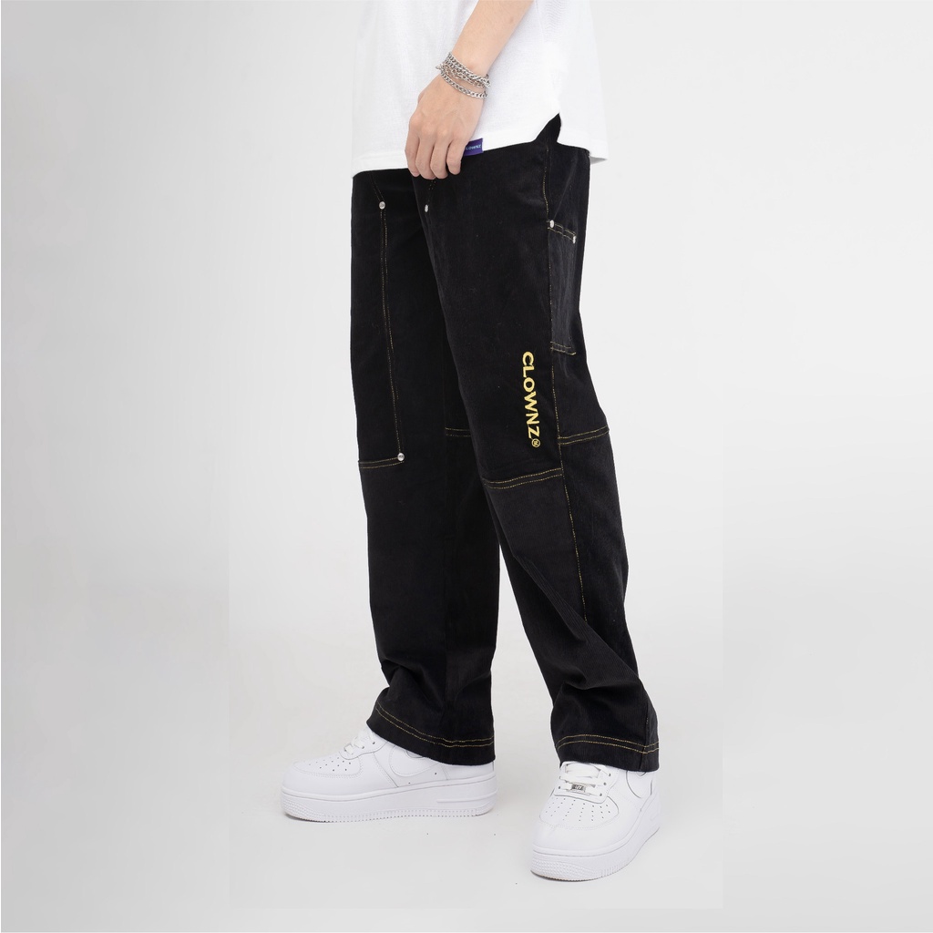 Quần jogger nhung tăm local brand Clownz Conduroy Work thể thao unisex nam nữ ống rộng