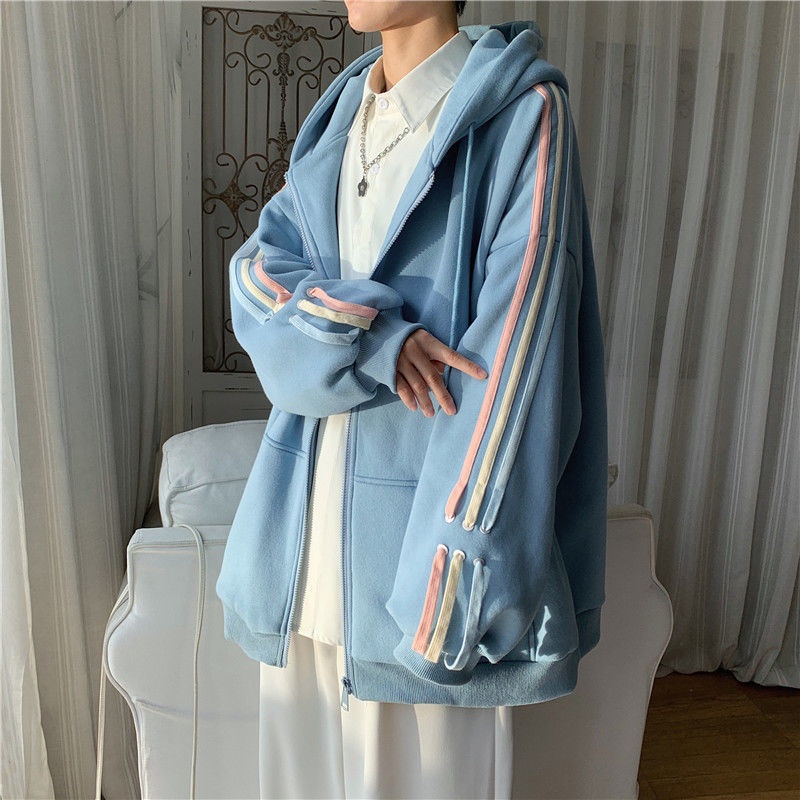 【Keroro】Áo khoác nỉ 1 lớp dày dặn phối kẻ sọc tay FuLL SIze | BigBuy360 - bigbuy360.vn