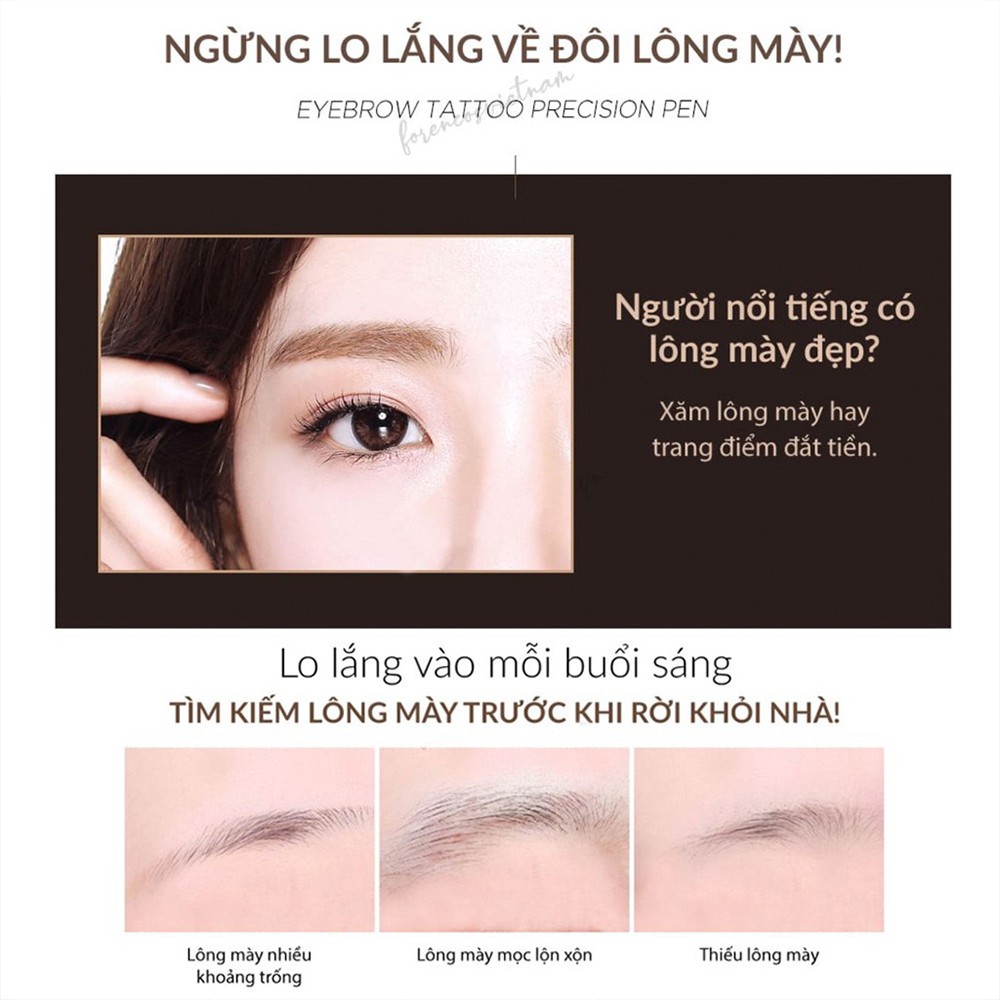 Bút nước kẻ lông mày FORENCOS EYEBROW TATTOO PRECISION PEN