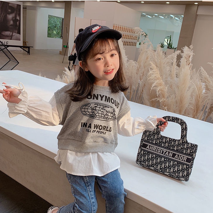 Áo Hoodie Giả Hai Lớp Thiết Kế Mới Thời Trang Theo Phong Cách Hàn Quốc Cho Bé Gái