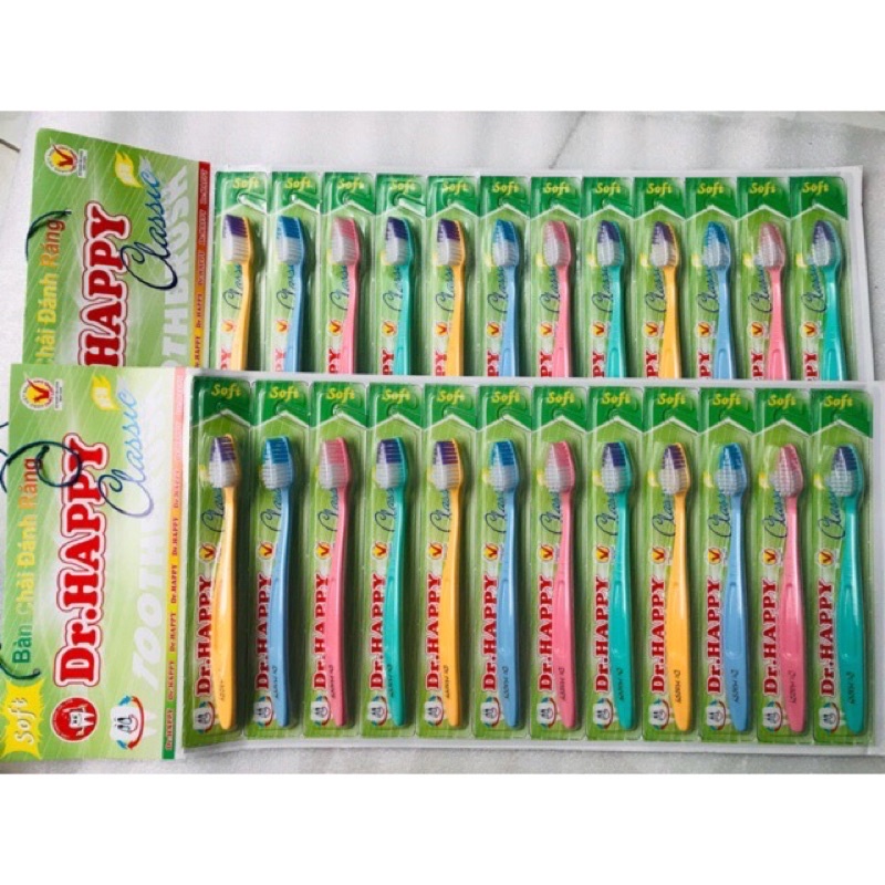 💥 Set 12 Cây Bàn Chải Vỉ Happy, Người Lớn
