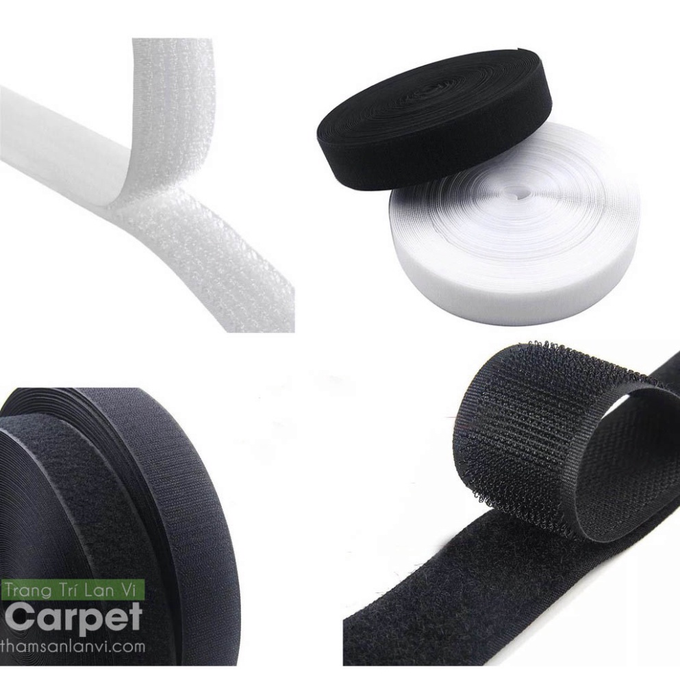 Băng gai dính khóa nhám gai, miếng dán vải 2 mặt dán các vật dụng khổ 2cm