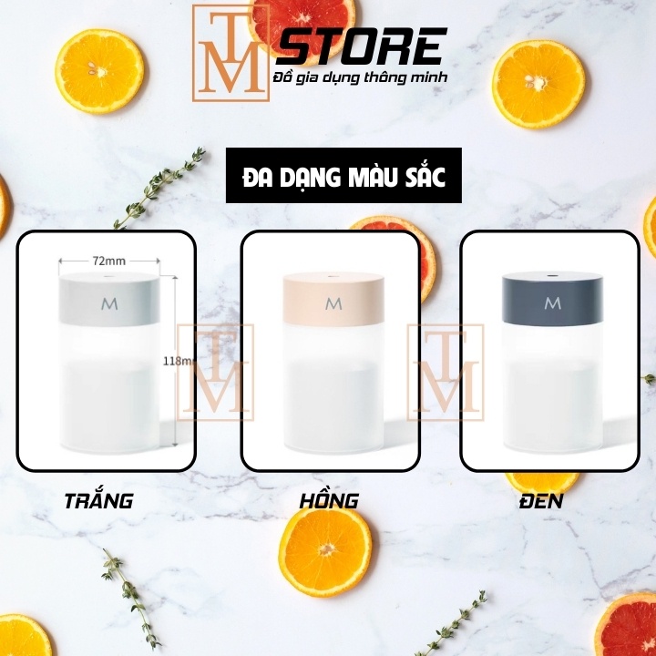 Máy xông tinh dầu mini , Máy phun sương tạo độ ẩm khuếch tán tinh dầu có đèn LED MX3