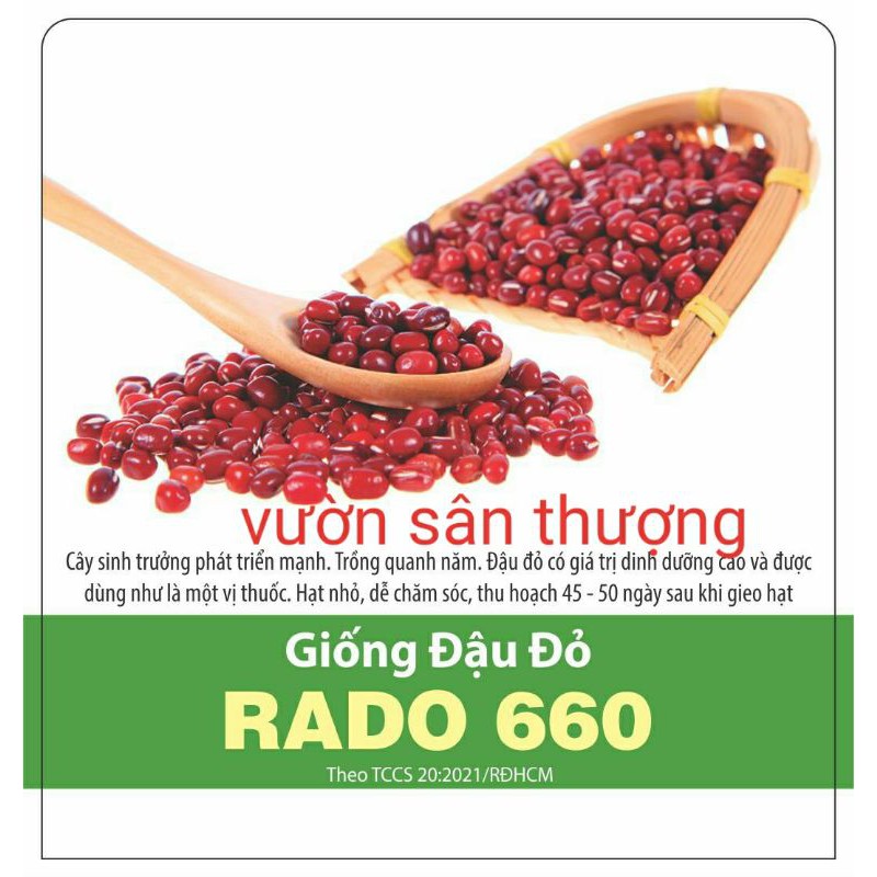 Gói 50g Hạt Giống Đậu Đỏ Rado 660 Rạng Đông, Trồng quanh Năm, Thu sau 45-50 Ngày, Có Giá Trị Di nh Du ỡng Cao, Tốt Đất