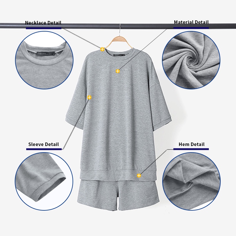 Set đồ ZANZEA gồm áo thun ngắn tay cổ tròn + quần short thời trang cho nữ