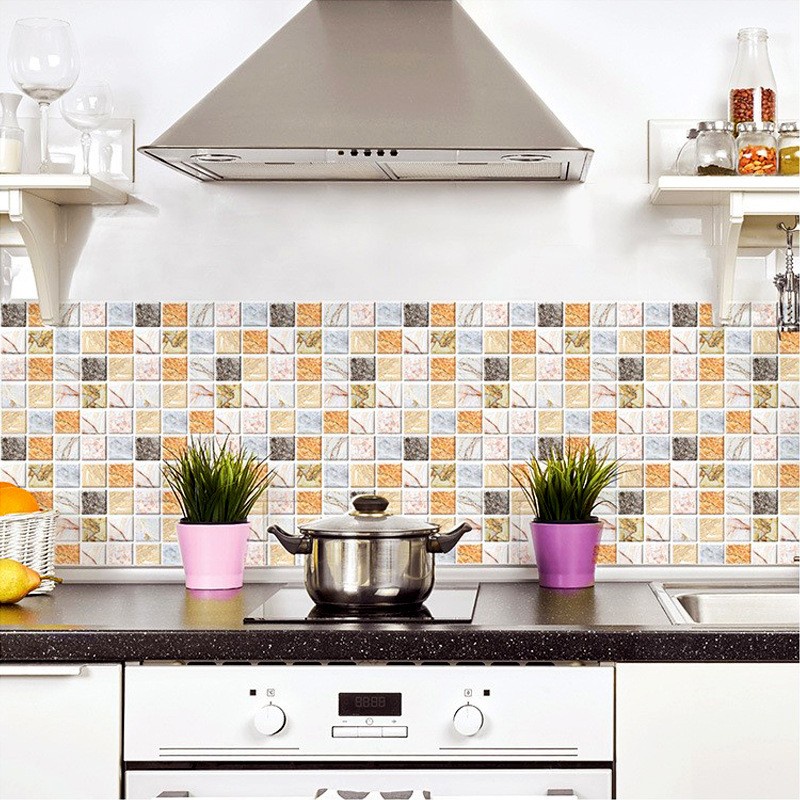 Miếng dán tường giả gạch ngói 3D Mosaic trang trí nhà cửa tiện dụng