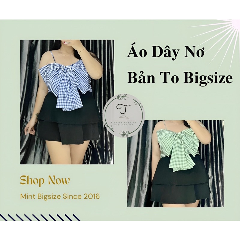 Áo Dây Croptop Đính Nơ Bản To Bigsize 70-95kg
