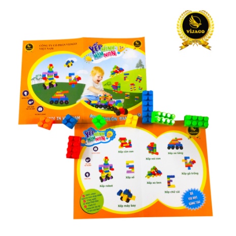 Bộ Xếp Hình Mầm Non Vijago Việt Nam - 155 Chi Tiết Cho Bé Phát Triển Tư Duy