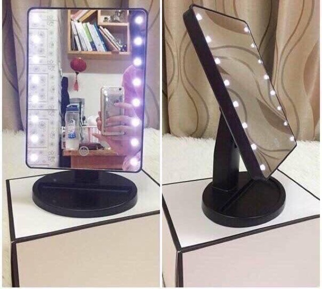 Gương mini để bàn có đèn LED