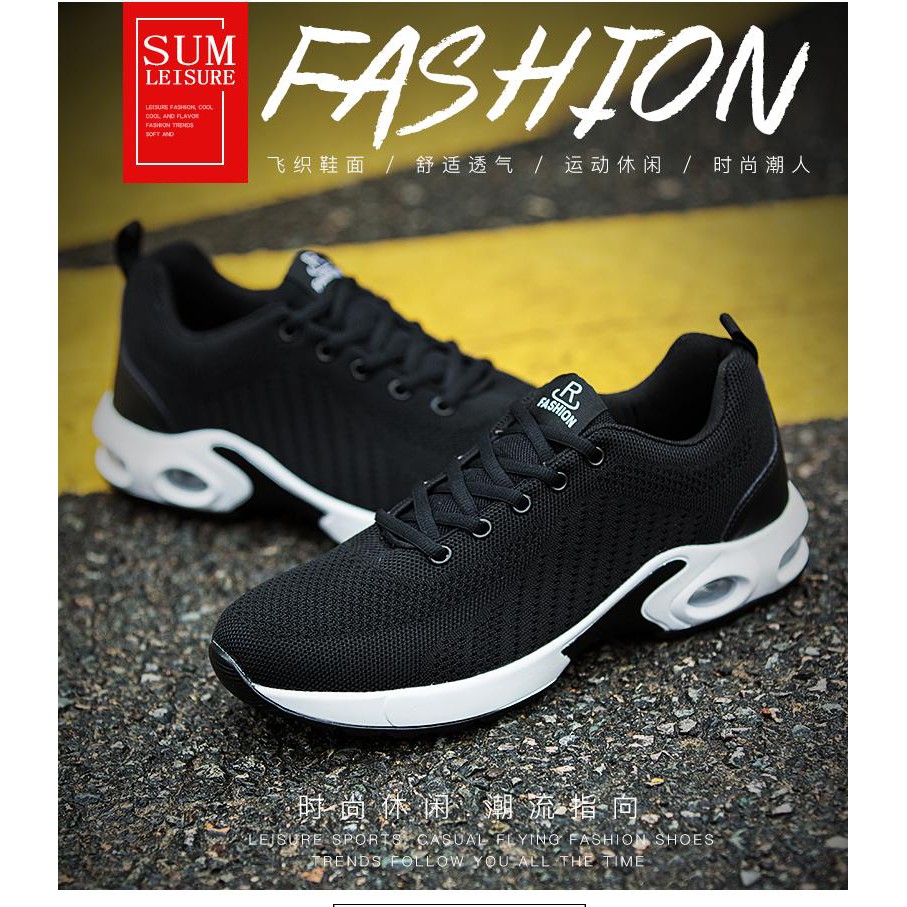 ZOQI Giày Sneaker Thời Trang Thể Thao Chạy Bộ Giày (Đen & Xanh Dương)--168-OXUI8