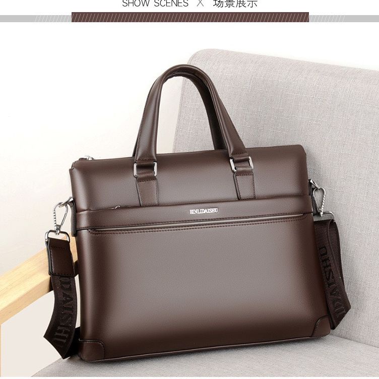 Túi xách cặp da công sở T03 38x28x6cm bảo hành da 12 tháng (Nâu-Đen) | BigBuy360 - bigbuy360.vn