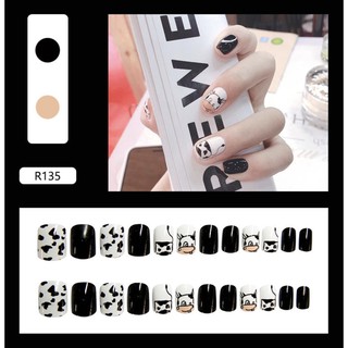 Set 24 móng giả họa tiết bò sữa