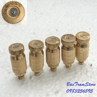 Set 5 đầu bep phun sương số 6 cỡ 0,6mm chất Liệu đồng thau