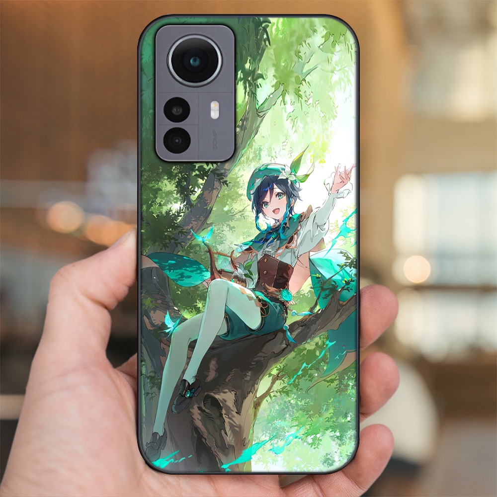 Ốp lưng Xiaomi 12 viền đen in hình Venti Genshin Impact