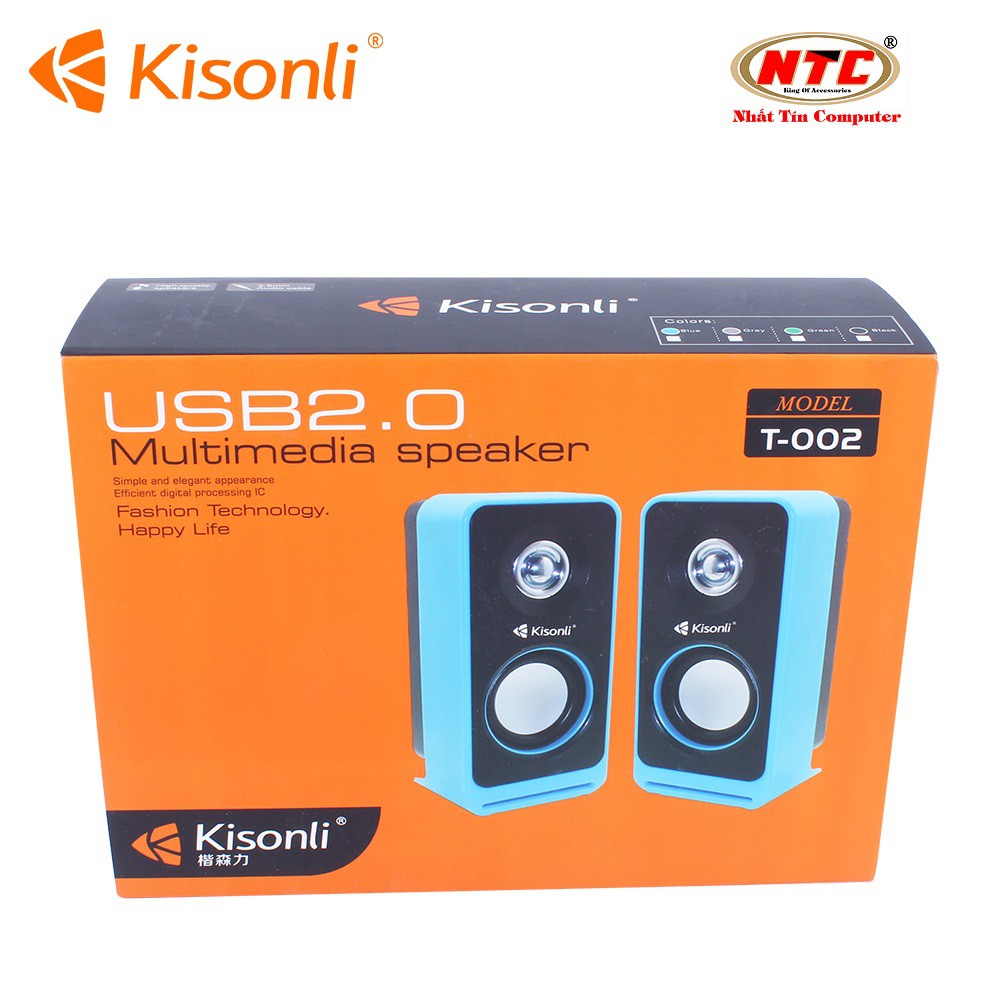 Loa vi tính 2.0 Kisonli T002 thiết kế cực đẹp (Màu ngẫu nhiên)-