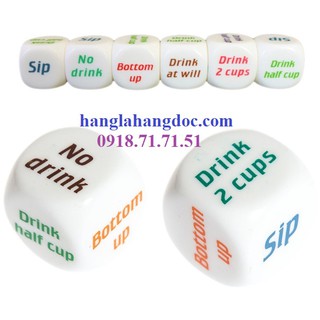 Viên xí ngầu (xúc xắc) tiếng Anh uống bia 2.5cm, 6 mặt đồ chơi vui nhộn