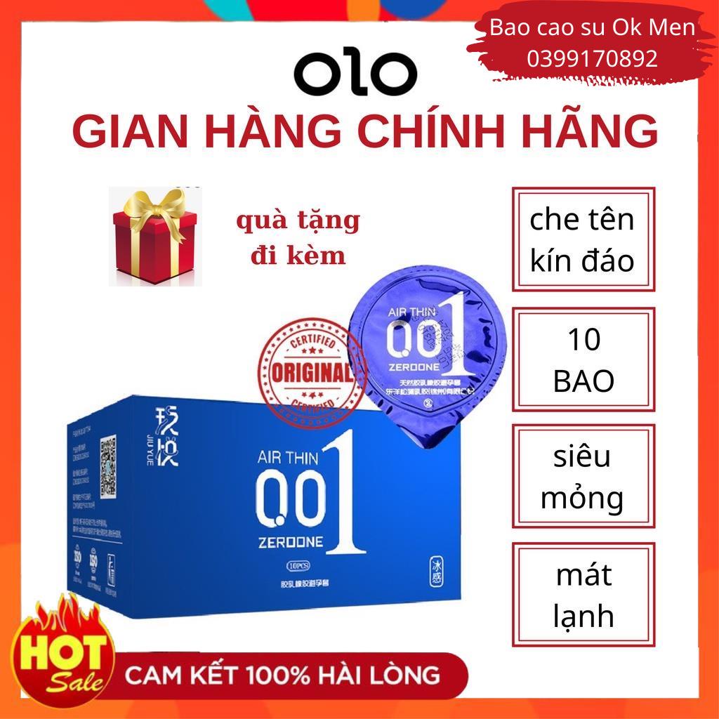 Bao Cao Su OLO 001 Air Thin, BCS Siêu Mỏng Có Gel Mát Lạnh Hộp 10BCS