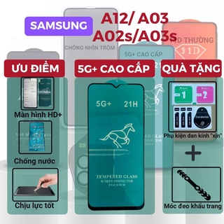 Kính cường lực Samsung A12 / A03 / A03s / A02s Full màn hình Lướt siêu mượt Độ trong suốt cao Rõ nét – Độ cứng 21H