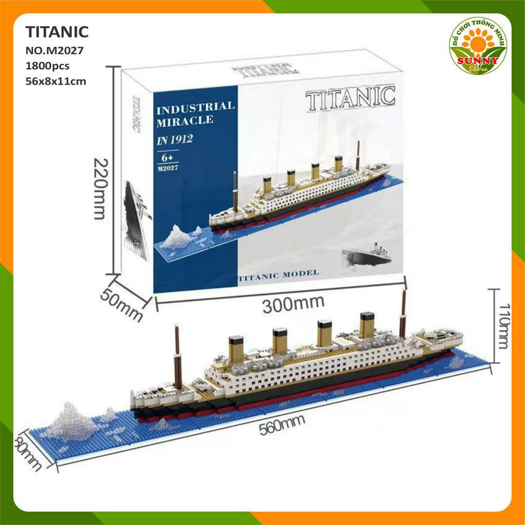 Mô hình lắp ghép 3D Công trình kiến trúc Tàu Titanic - Tàu du lịch huyền thoại - Kích thước: 56x8x11cm - 1800pcs