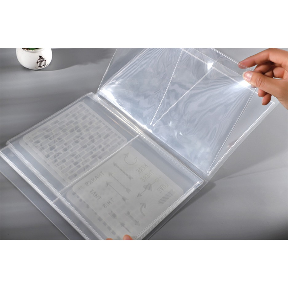 Album ảnh, sổ 80 ngăn lưu trữ sticker, clear stamp, stencil, post card,...