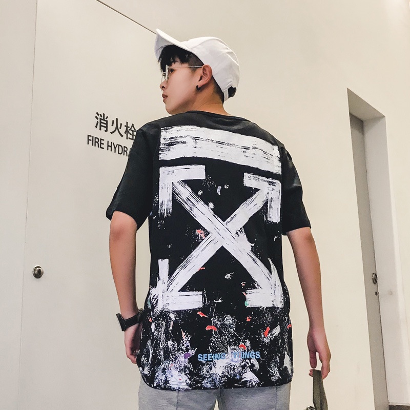 Áo thun Off White Galaxy, Áo tee OW Galaxy SS2022, chất liệu Cotton, màu đen BapeVN