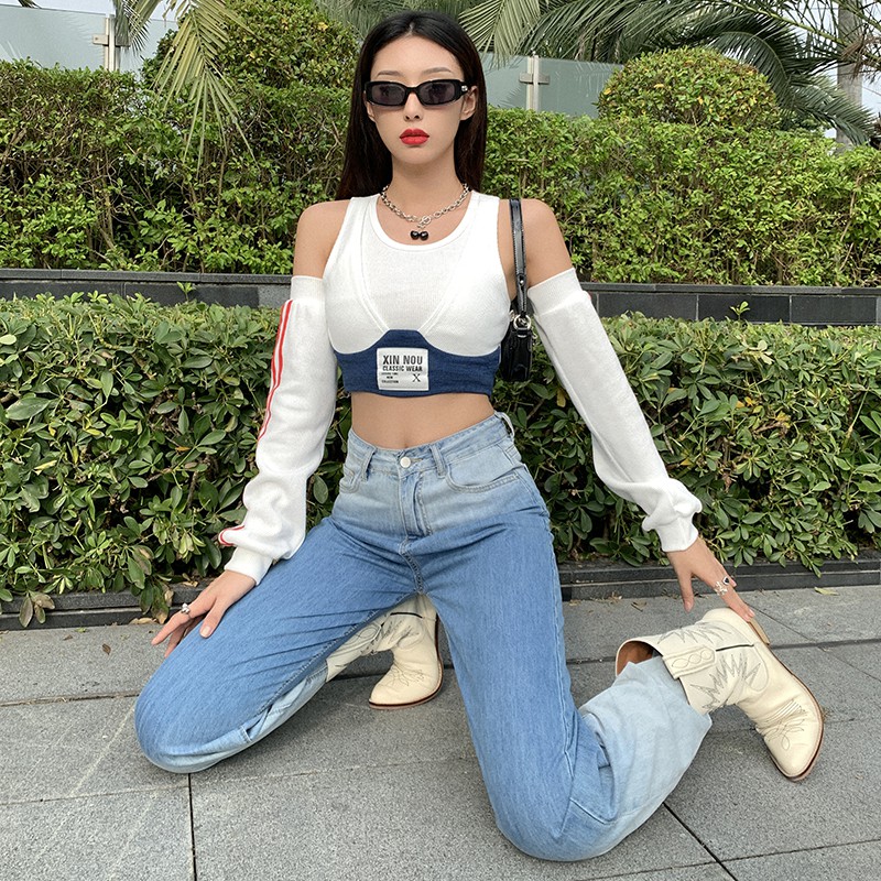 (a2692) áo phong cách Jennie show pretty savage ulzzang dệt kim lệch vai S M L (kèm video) | BigBuy360 - bigbuy360.vn