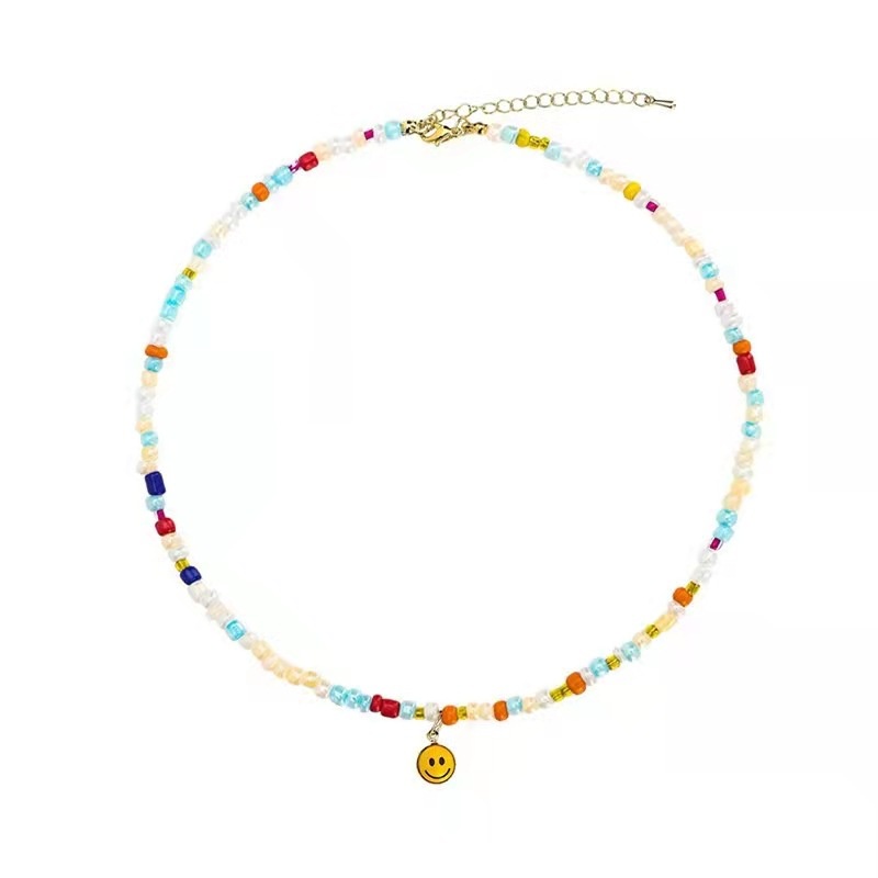 Vòng cổ Chuỗi Hạt Nhiều Màu Hình Mặt Cười Dễ Thương