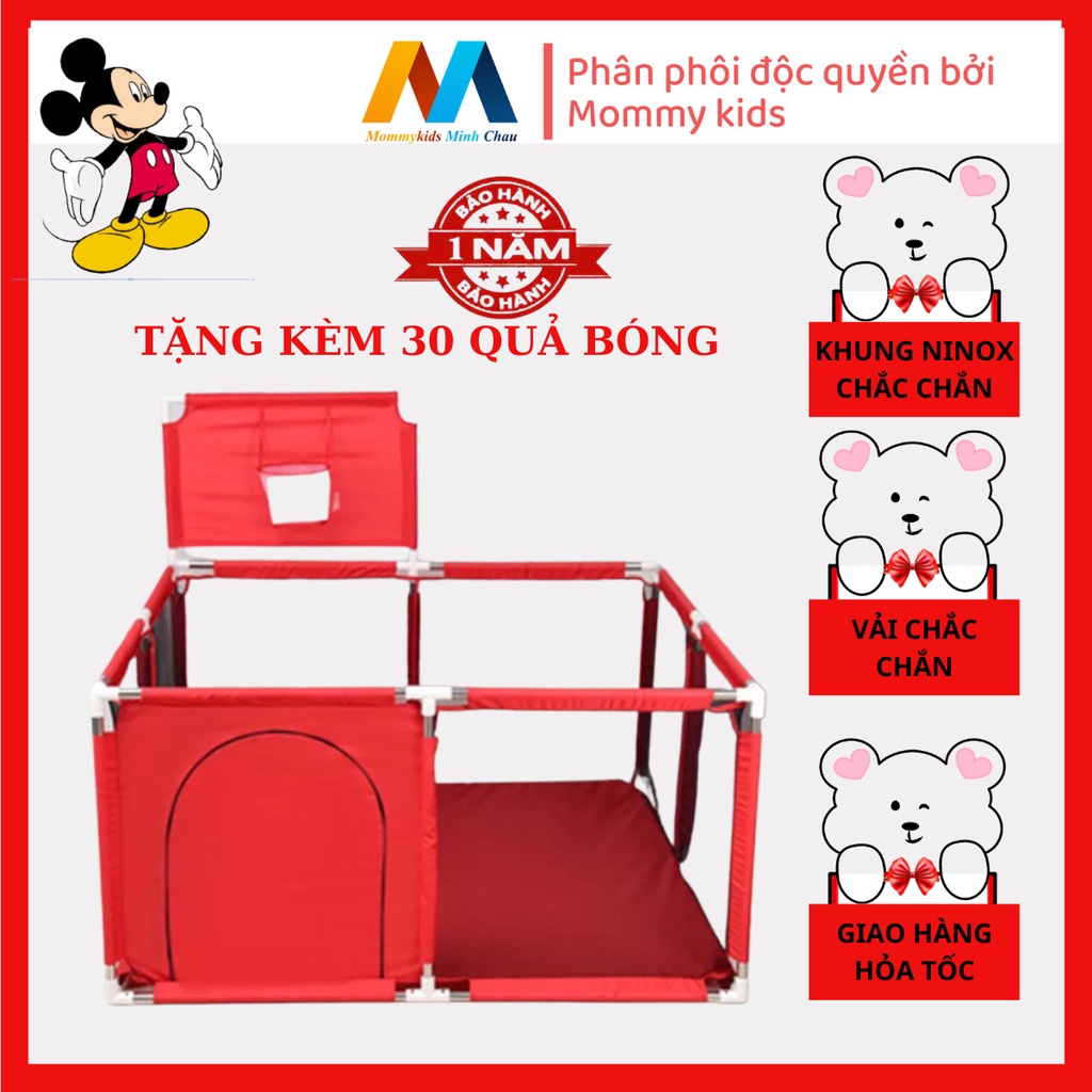 Quây cũi vải hình vuông Luckman 1m3.1m3  cho bé tặng kèm 30 quả bóng nhựa
