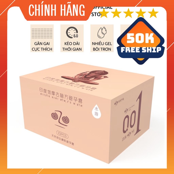 Bao cao su OZO 0.01 India Gamma Formula gân gai, nhiều gel, kéo dài thời gian quan hệ - Hộp 10 bcs-olo store