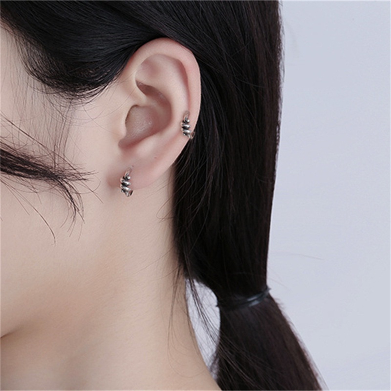 Khuyên tai hình bán nguyệt thắt nút kiểu hình học độc đáo thời trang cho nữ F750