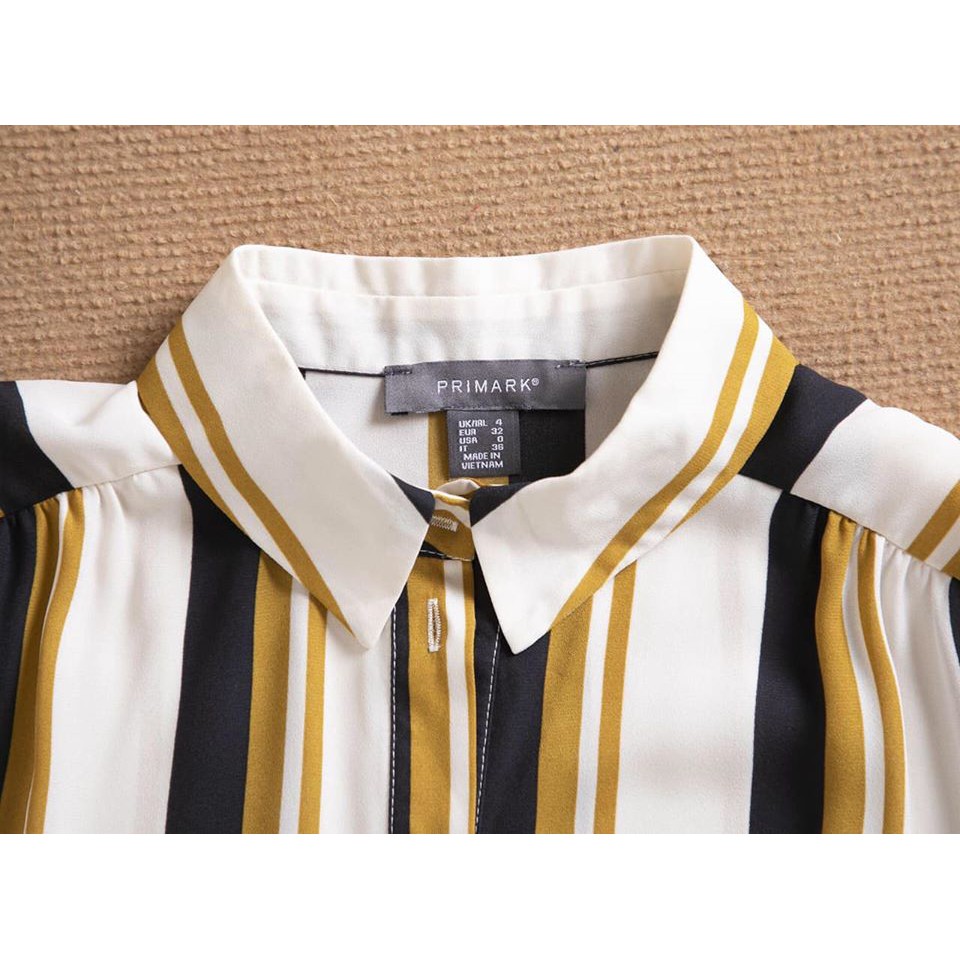 Áo sơ mi kẻ Primark dư xịn - form áo suông thoải mái