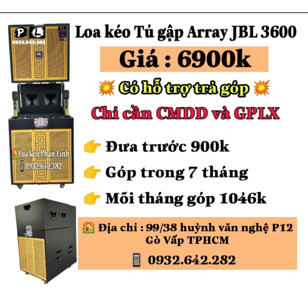 Loa kéo tủ gập Array JBL 3600 basd đôi 4 tất