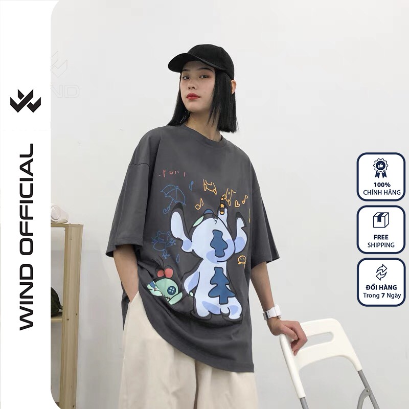 Áo phông nữ WIND tay lỡ unisex form rộng Vẽ Tranh thời trang nam nữ thun oversize