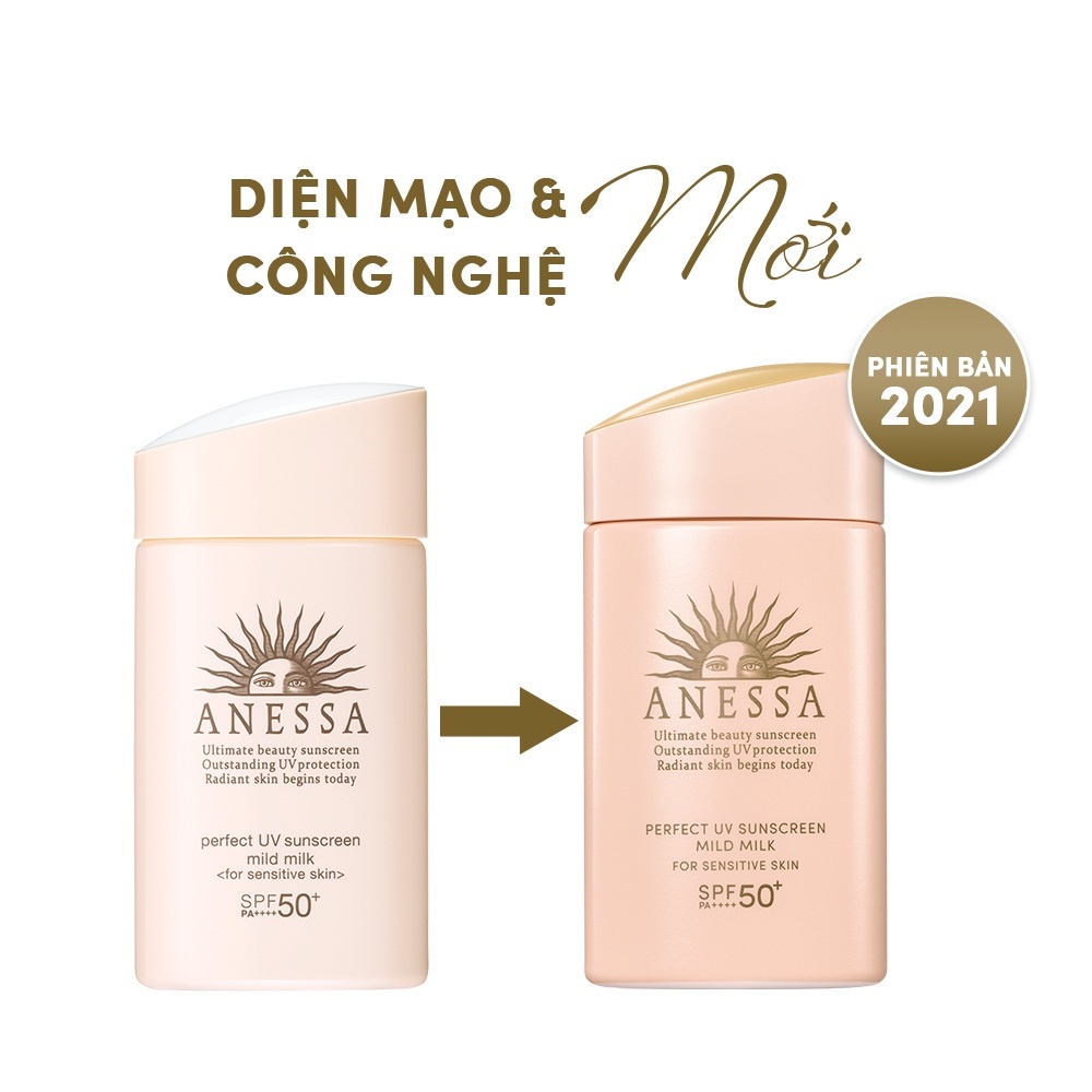 Sữa chống nắng dưỡng da dịu nhẹ cho da nhạy cảm & trẻ em Anessa Perfect UV Sunscreen Mild Milk 60ml