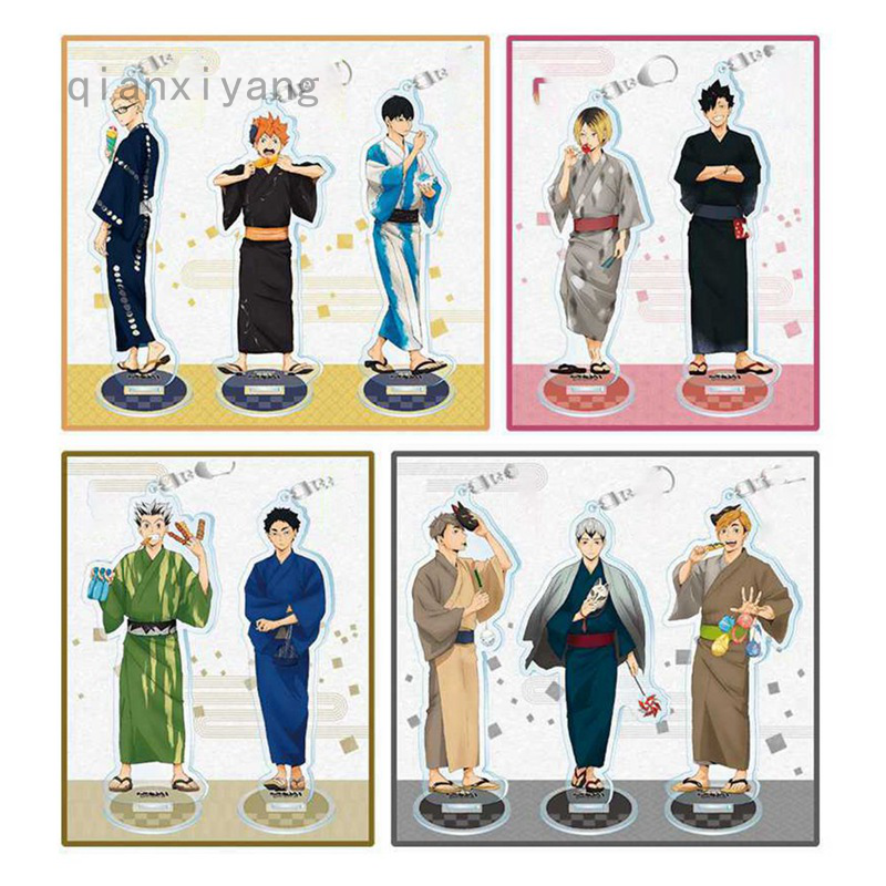 Móc khóa có giá đỡ mô hình anime haikyuu hinata kageyama tsukishima sugawara