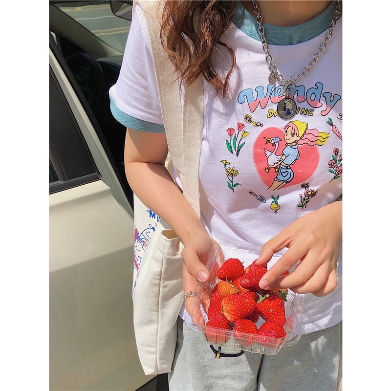 Áo thun croptop nữ Wendy mùa hè hình in