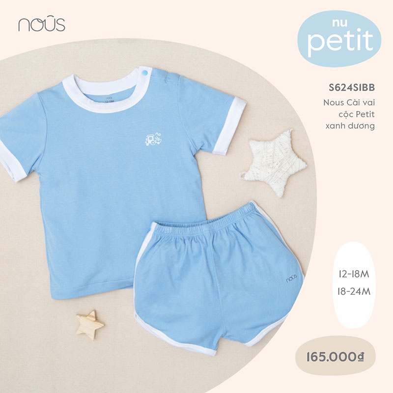 Quần áo tay ngắn bé trai, bé gái Nous mùa hè - Chất liệu Nu Petit (Size Từ 12-18 Tháng Đến 18-24 Tháng)