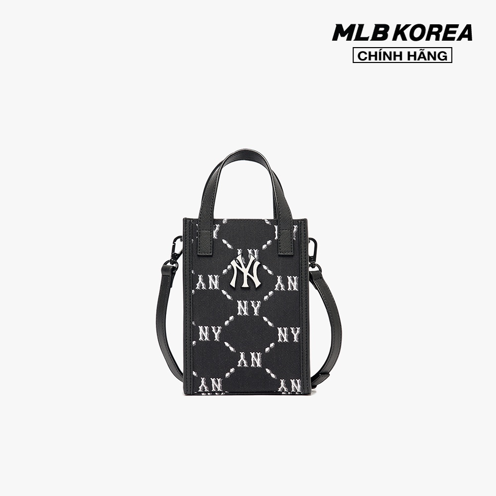 MLB - Túi đeo chéo phom chữ nhật Monogram Diamond Jacquard 3ACRH012N-50BKS