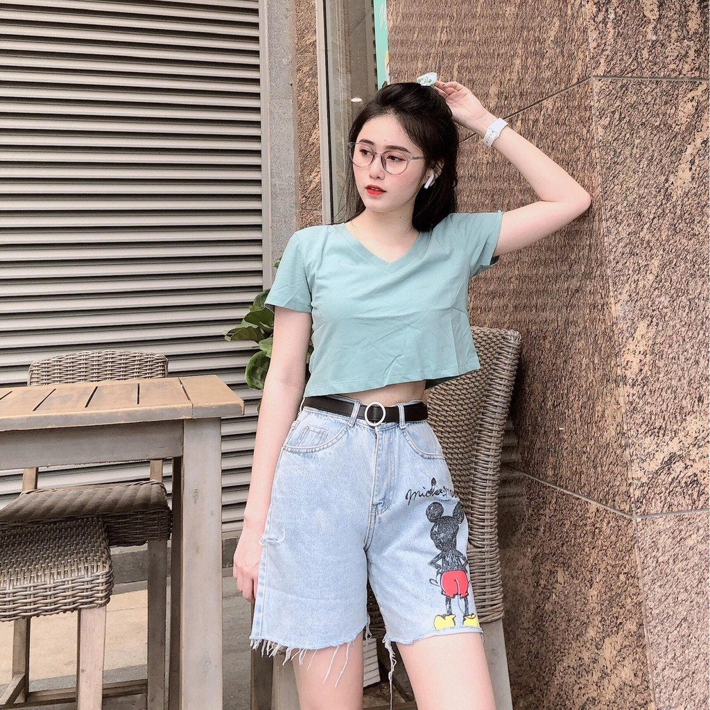 Quần short jean nữ lưng cao King168 , quần short nữ cao cấp THU87