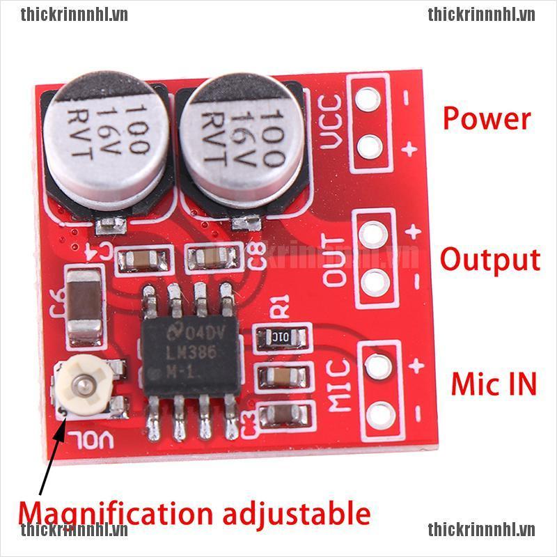 <Hot~new>DC 5V-12V LM386 electret microphone power amplifier board gain 200 times mic amp